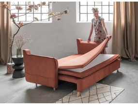 Zamatová rozkladacia pohovka v tehlovej farbe 225 cm Charming Charlie – Miuform