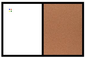 Toptabule.sk  Kombinovaná tabuľa biela v drevenom ráme + 6 farieb rámu 90x60 cm