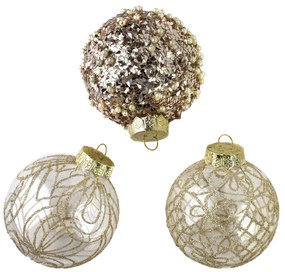 Sada 6 ks vánočních baněk Juarez krémová