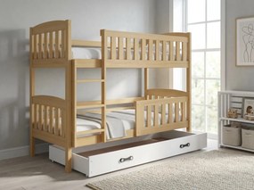 Poschodová posteľ KUBO 200x90 | borovica - biela