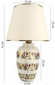 Stolná lampa RAMZES 1xE27/40W/230V krémová/zlatá