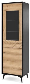 Vitrína Diamond W54 dub evoke/čierny