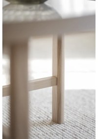 Okrúhly konferenčný stolík s keramickou doskou v prírodnej farbe 90x90 cm Marsden – Rowico