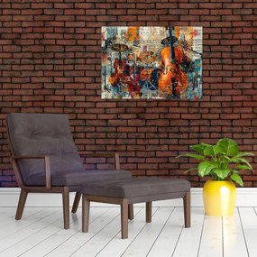 Sklenený obraz - Hudobné nástroje (70x50 cm)