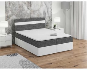 Boxspringová posteľ SISI 140x200, šedá + biela eko koža