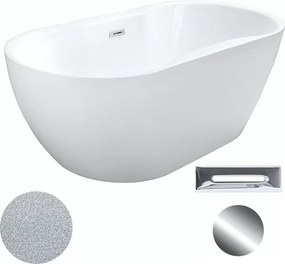 Besco Akrylátová voľne stojaca vaňa Navia Glam S 140x75 (150x80, 160x80) BESCO-Typ výpuste: Click-Clack s prepadom, chróm, BESCO-Rozmery: 160x80, BES…