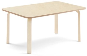 Stôl ELTON, 1200x600x530 mm, linoleum - béžová, breza