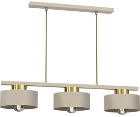 Luminex Luster na lanku MARTI 3xE27/15W/230V béžová/zlatá LU9931