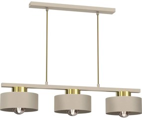 Luster na lanku MARTI 3xE27/15W/230V béžová/zlatá