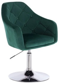 LuxuryForm DESIGN Kreslo ANDORA VELUR na striebornom tanieri - zelené