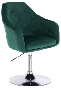 LuxuryForm DESIGN Kreslo ANDORA VELUR na striebornom tanieri - zelené