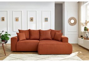 Oranžová zamatová rohová pohovka Enjoy – Bobochic Paris