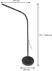 LED Stmievateľná lampa 3v1 LED/10W/230V 3000/4000/6000K CRI 90 čierna