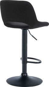 Barová stolička Camden - zamat, čierny rám - Čierna