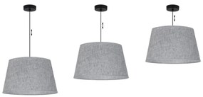 Závesné svietidlo Len, 1x šedé textilné tienidlo, (fi 44 cm), b