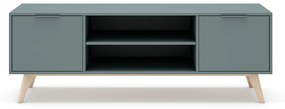 Zelenosivý TV stolík 140x53 cm Pisco – Marckeric