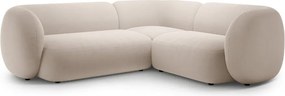 Béžová zamatová rohová pohovka (pravý roh/do L) Kate – Micadoni