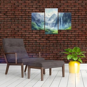 Obraz - Údolie vodopádov (90x60 cm)