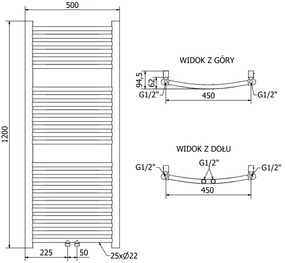 Mexen Ares, elektrické vykurovacie teleso 1200x500 mm + vykurovacia tyč 600 W, zlatá lesklá, W102-1200-500-2600-50
