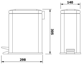 AQUALINE GAQ005 Simple line odpadkový kôš obdĺžnikový 5 l, nehrdz. oceľ