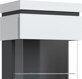 Vysoká vitrína Campania 60 cm, biela/antracit, pravá