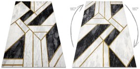 Koberec EMERALD exkluzívny 1015 glamour, styl marmur, geometrický čierny / zlatý