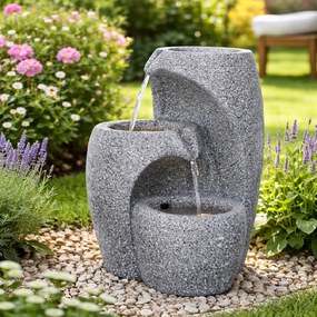 Záhradná solárna fontána BestBerg SF-25 / polyresin / 33 x 33 x 47 cm