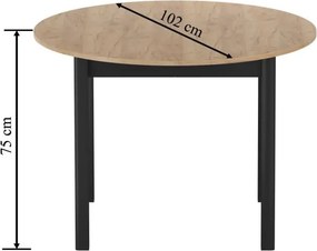 Vintino Jedálenský stôl ASTRON  102–144 cm – dub zlatý craft / čierna