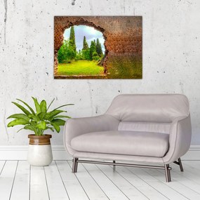 Sklenený obraz - Záhrada Eden (70x50 cm)