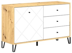 Komoda SULA dub artisan/biela