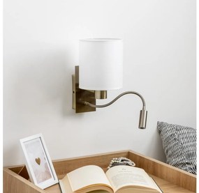 Brilagi - LED Nástenná lampa NUBILA 1xE27/25W/230V + LED/3W mosadz/biela
