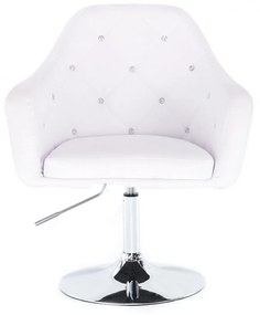 LuxuryForm DESIGN Kreslo ROMA na striebornom tanieri - biele