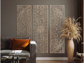 drevko Viacdielna mandala na stenu Unikát Rozmer obrazu: 133 x 132 cm, Farba dekorácie: Čierna