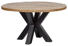 Jedálenský stôl z mangového dreva Madison 130 cm okrúhly Mahom