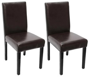 Jedálenská stolička Litta (SET 2 ks), tmavé nohy - Hnedá
