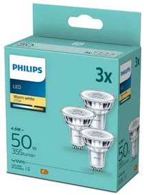 Philips 8718699777913 Žiarovka Philips LED GU10, 4,6W, 355lm, 2700K, 36° , 3 ks v balení