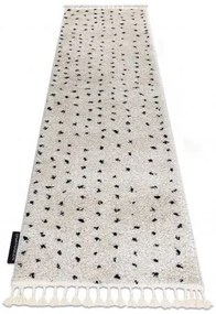 Koberec BERBER SYLA B752, krémová bodky - strapce, do kuchyne, predsiene, chodby, haly Veľkosť: 70x250 cm