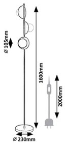 Rabalux 74223 - Stojacia lampa JULES 3xG9/5W/230V