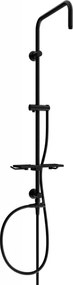 Mexen T, sprchový stĺp, sprchová hadica 150cm, polička, prepínač sprchy, čierna matná, 7939399-70