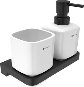Nimco Dávkovač s pohárikom na kefky MAYA čierna - MAC 2905831K-T-90
