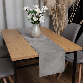 Biante Zamatový behúň na stôl Velvet Prémium SVP-039 Sivý 45x180 cm