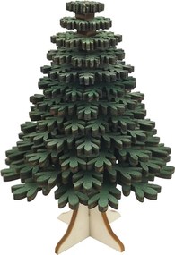 AMADEA Drevený 3D stromček zelený 10 cm