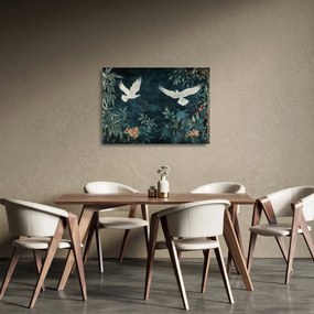 Sklenený obraz - Dve holubice (70x50 cm)