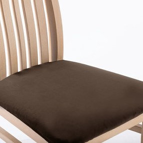 Restilo Napínací poťah na sedák na stoličku tmavohnedá, 40 x 40 + 5 cm