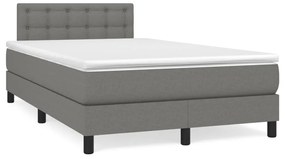 Boxspring posteľ s matracom, tmavosivá 120x190 cm, látka 3269752