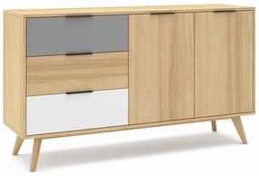 Nízka komoda z borovicového dreva v prírodnej farbe 140x81 cm Elfa - Marckeric