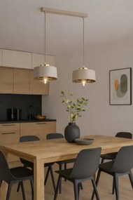 Brilagi - Závesné svietidlo na lanku SPRING 2xE27/60W/230V béžová/zlatá