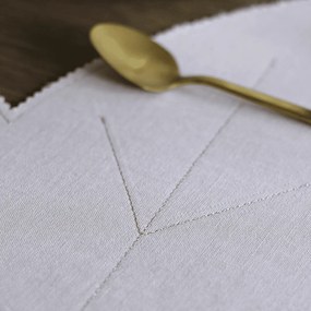 Ľanové prestieranie javorový list púdrová ružová so zlatom 37x37cm