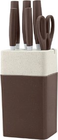 Haus Roland Sada kuchynských nožov so stojanom, 7 ks, hnedá