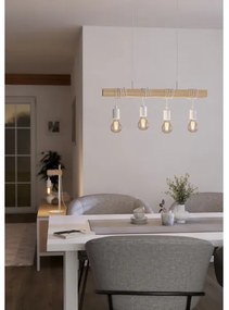 Eglo 43704 - Závesné svietidlo na lane TOWNSHEND 4xE27/60W/230V